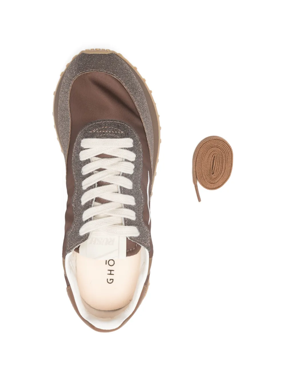 GHŌUD Rush sneakers met glitterdetail Bruin