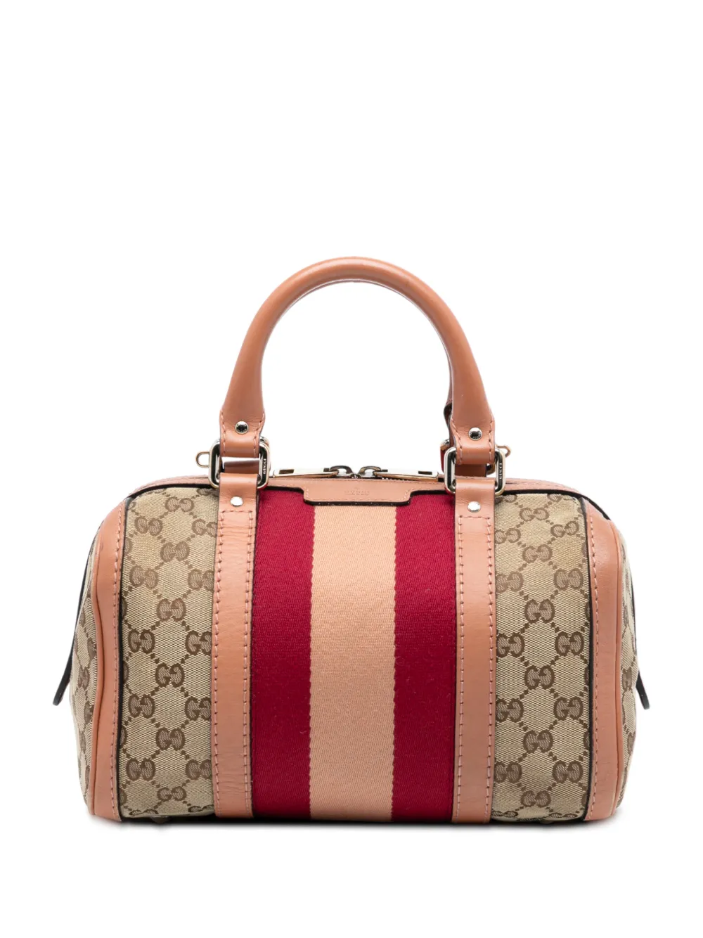 Gucci Pre-Owned 2016-2025 Small GG Canvas Web Joy Boston Bag satchel - Marrone