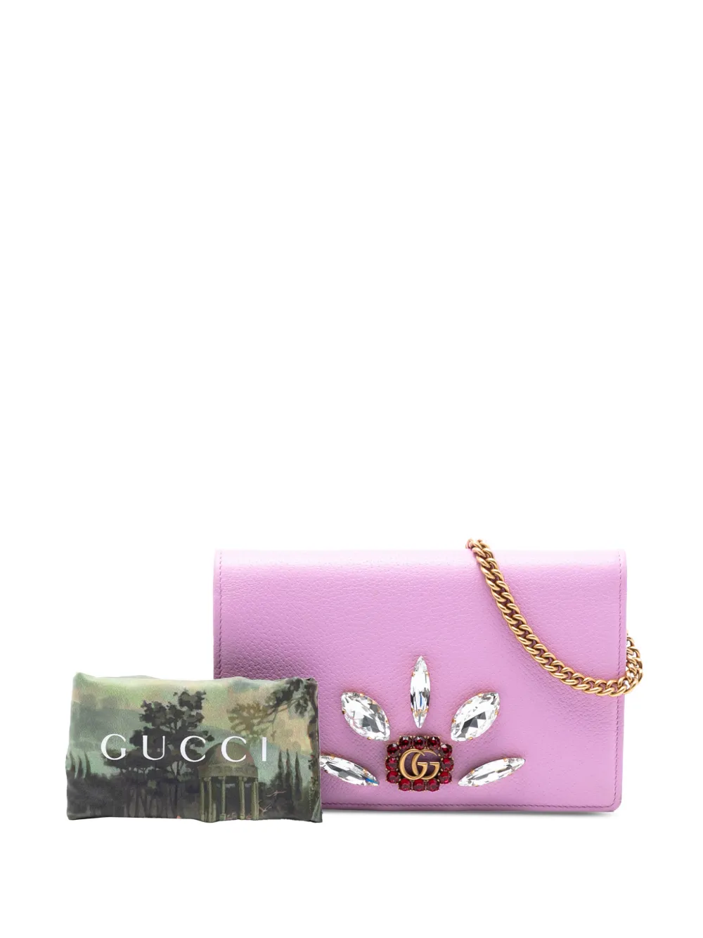2016-2025 Gg Marmont Embellished Leather Wallet On Chain Crossbody Bag
