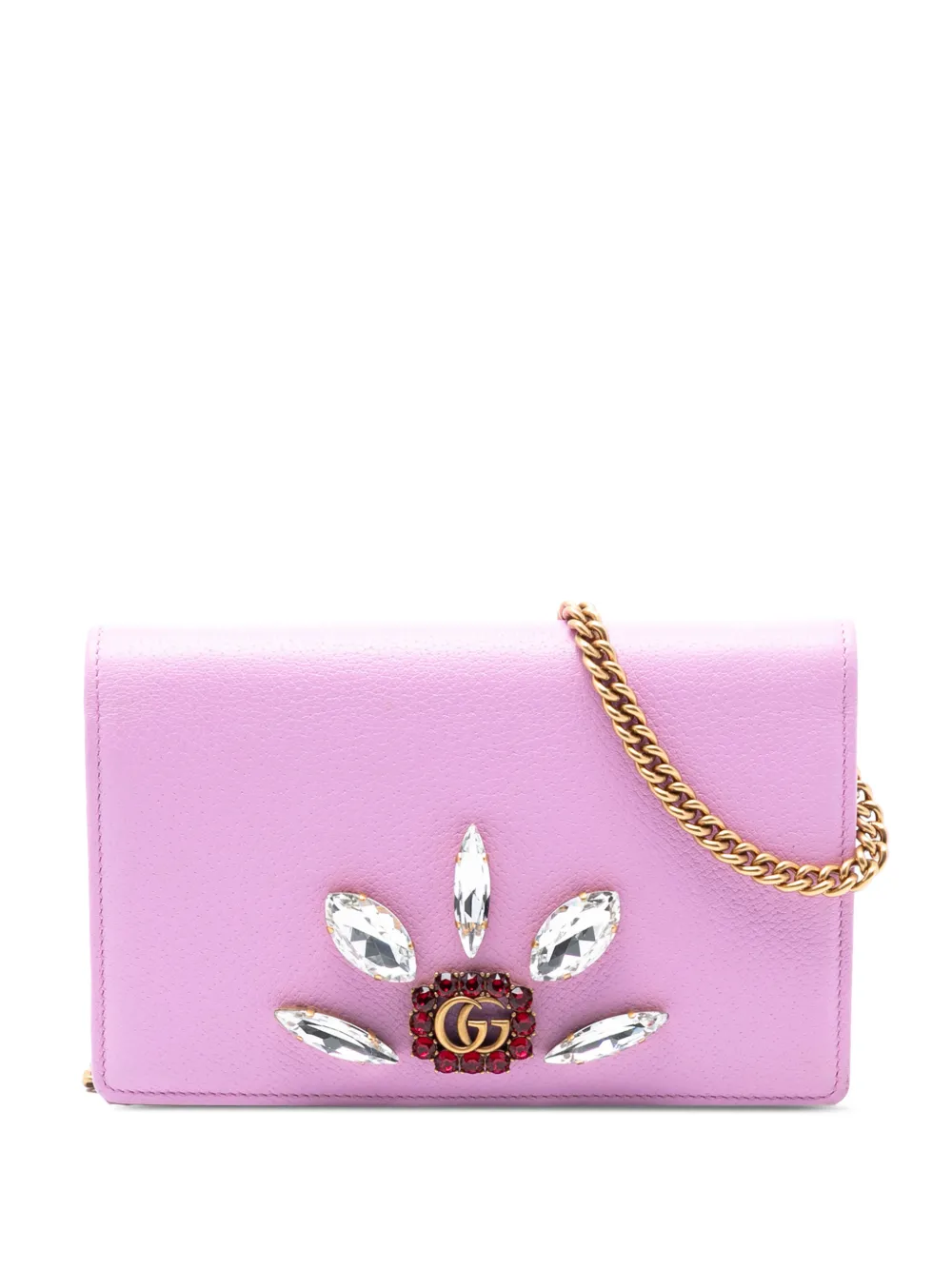 Gucci Pre-Owned 2016-2025 GG Marmont Embellished Leather Wallet On Chain crossbody bag - Rosa
