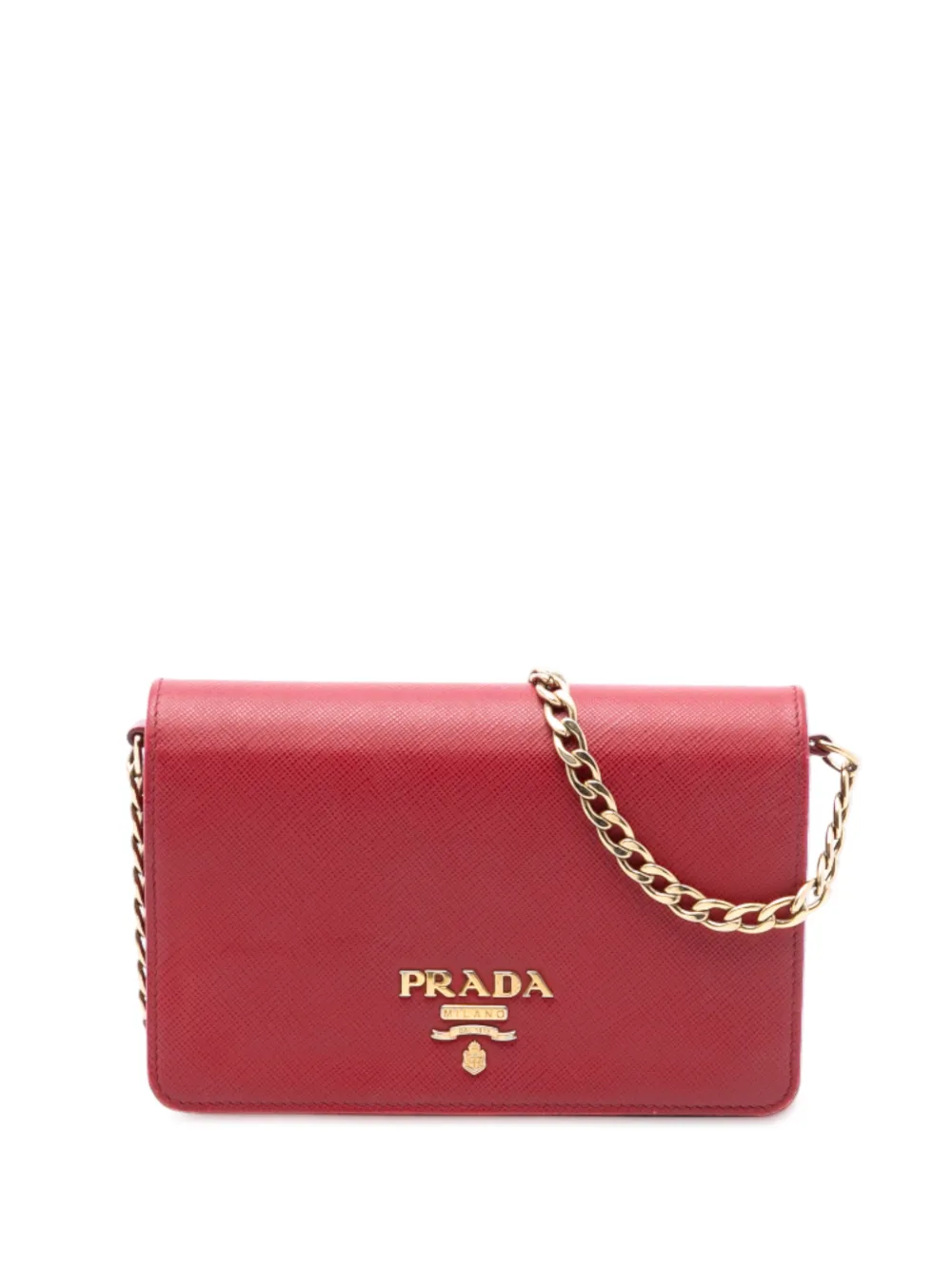 Prada Pre-Owned 2013-2025 Saffiano Wallet On Chain crossbody bag - Rosso