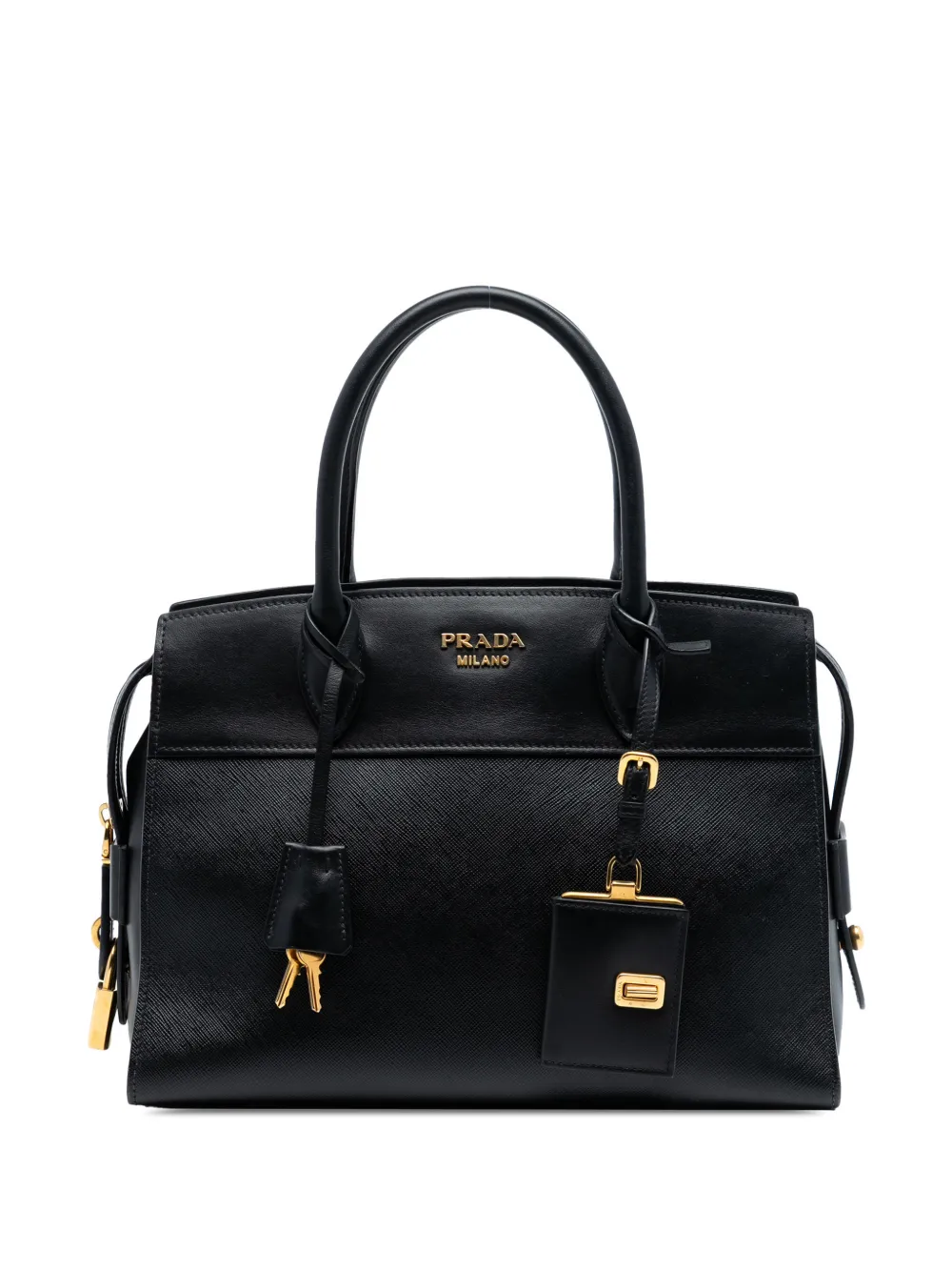 Prada Pre-Owned 2010-2025 Saffiano and City Calf Esplanade satchel - Nero