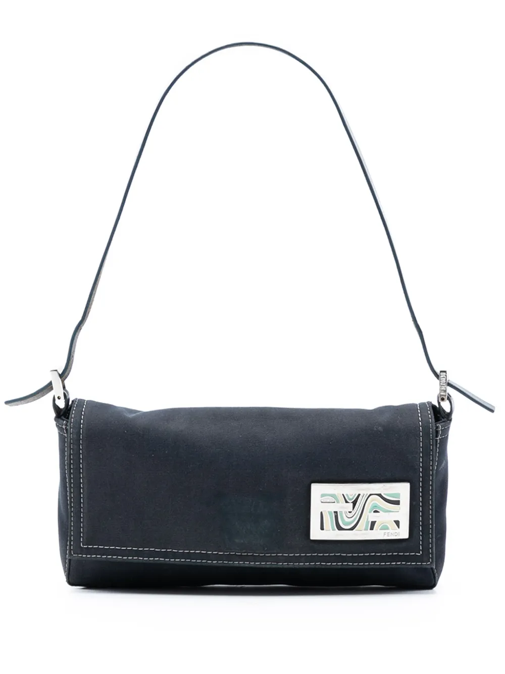 Fendi Pre-Owned 2000-2010 Canvas FF Marble Baguette shoulder bag - Blu