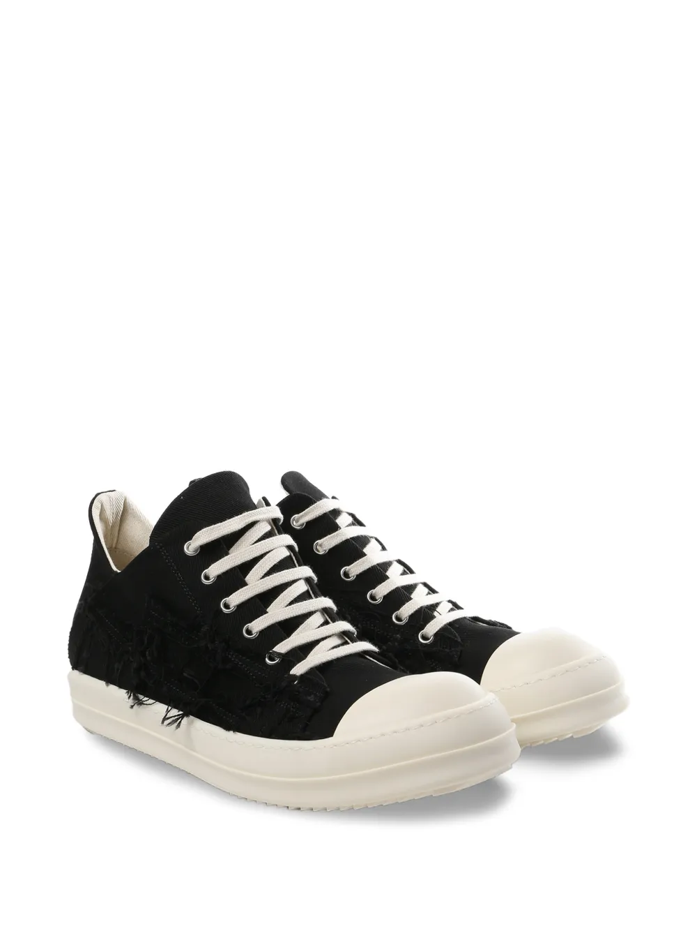 Rick Owens DRKSHDW lace-up distressed sneakers Zwart