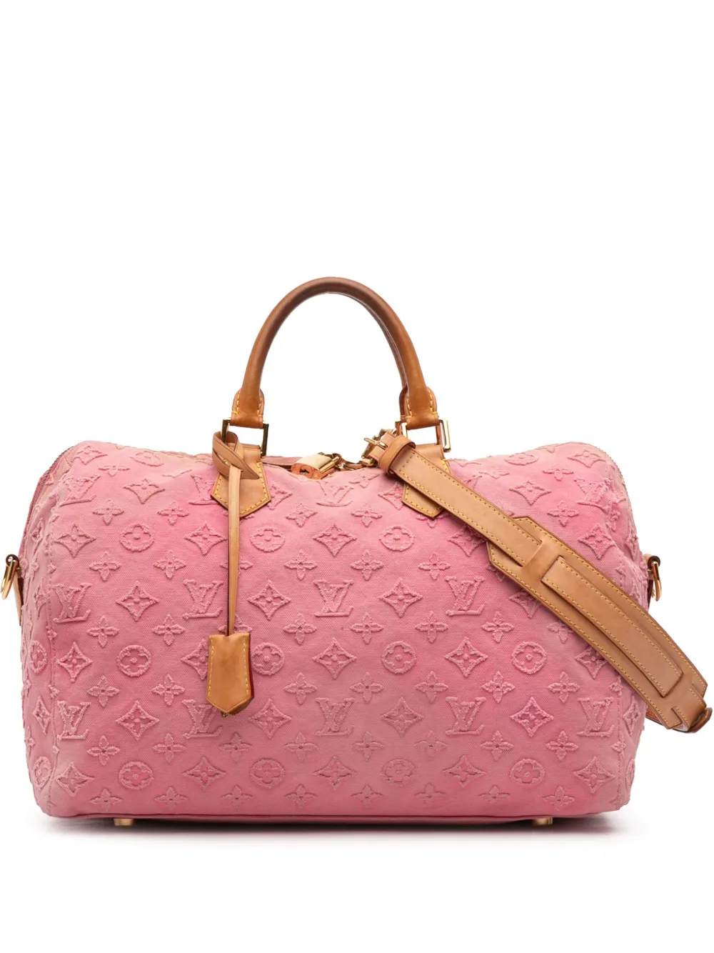 Louis Vuitton Pre-Owned 2012 Monogram Stone Denim Speedy Bandouliere 35 satchel - Rosa