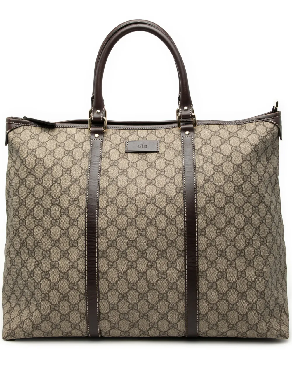 Gucci Pre-Owned 2000-2015 GG Supreme Weekender travel bag - Marrone