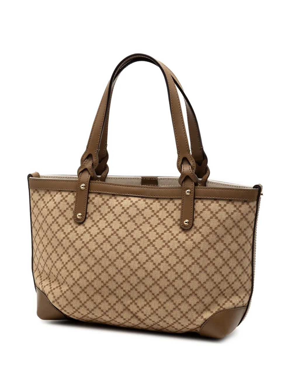  Gucci Pre-owned 2000-2015 Diamante Canvas Craft Tote Bag - Brown 