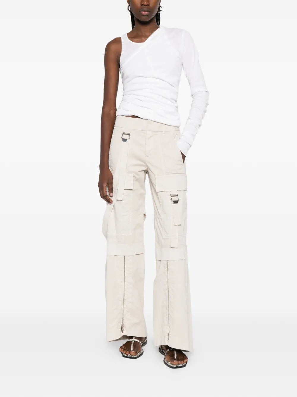 Seafarer Strap Zip Trousers - Neutrals 