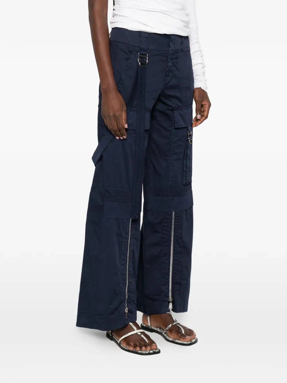  Seafarer Strap Zip Trousers - Blue 