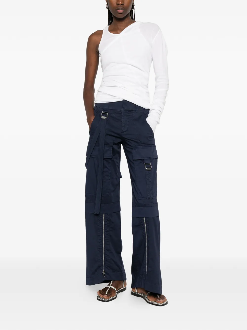  Seafarer Strap Zip Trousers - Blue 