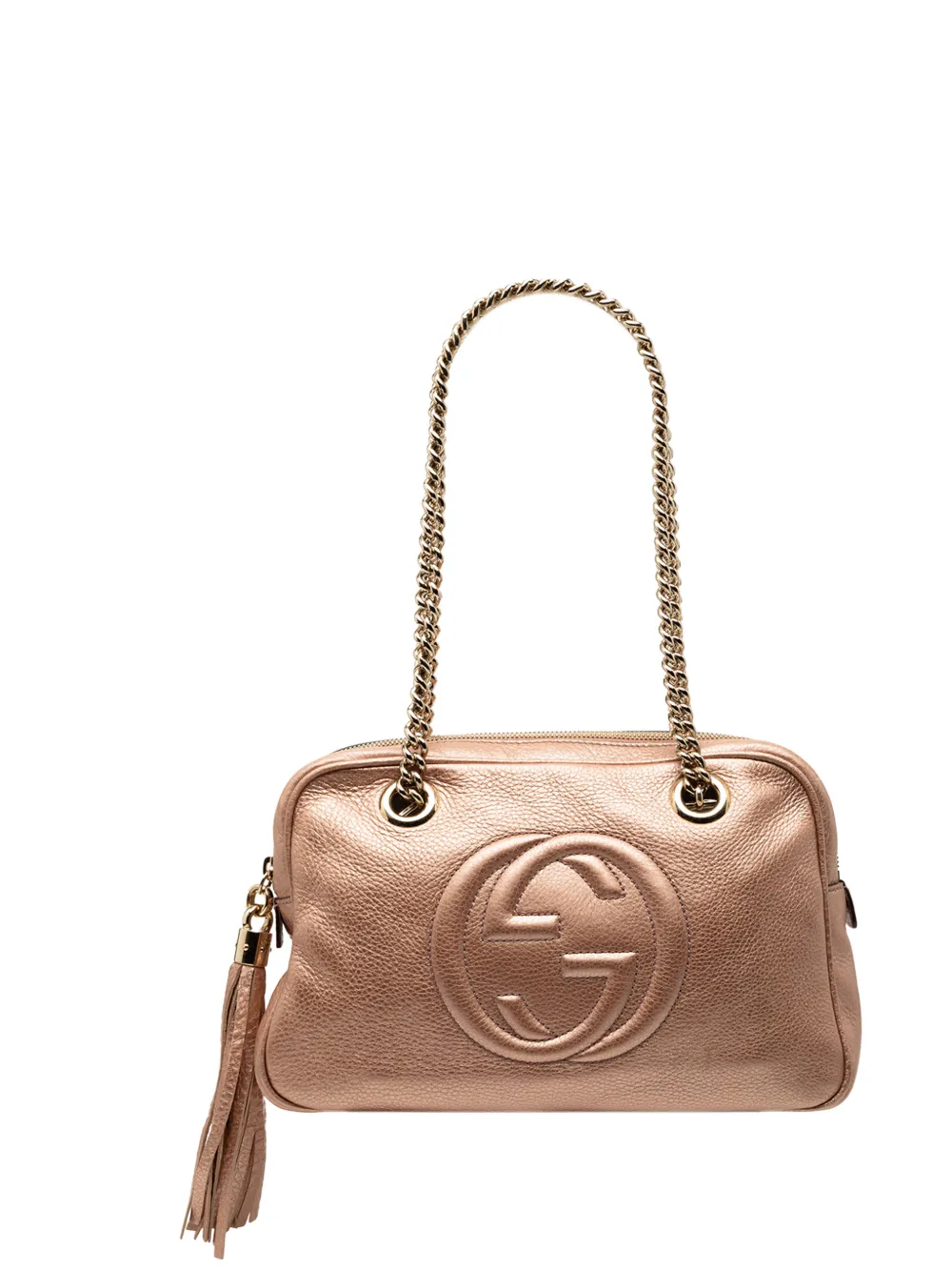 Gucci Pre-Owned 2000-2015 Metallic Leather Soho Chain Zip shoulder bag - Rosa
