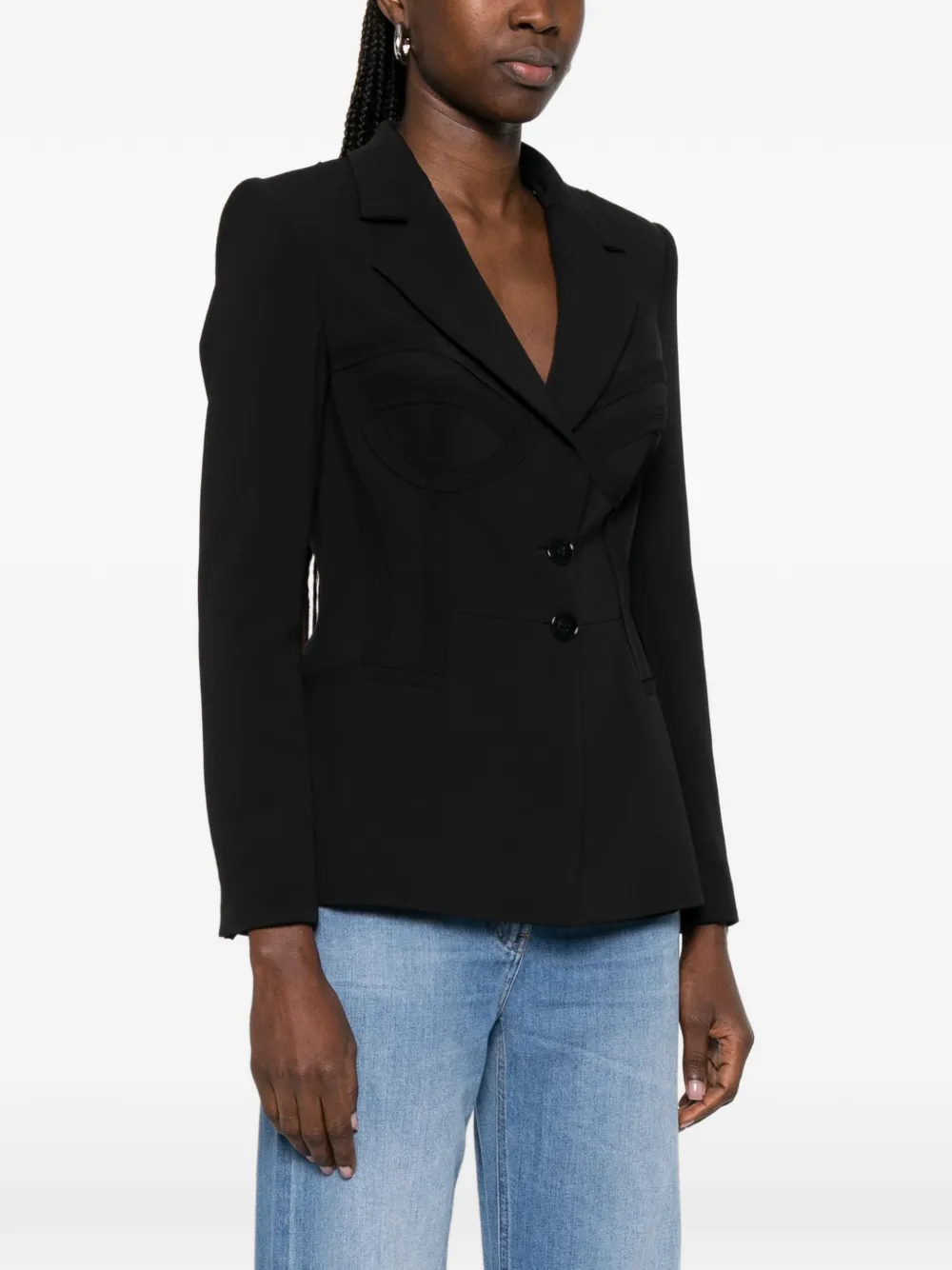 Elisabetta Franchi Single-breasted Blazer - Black 