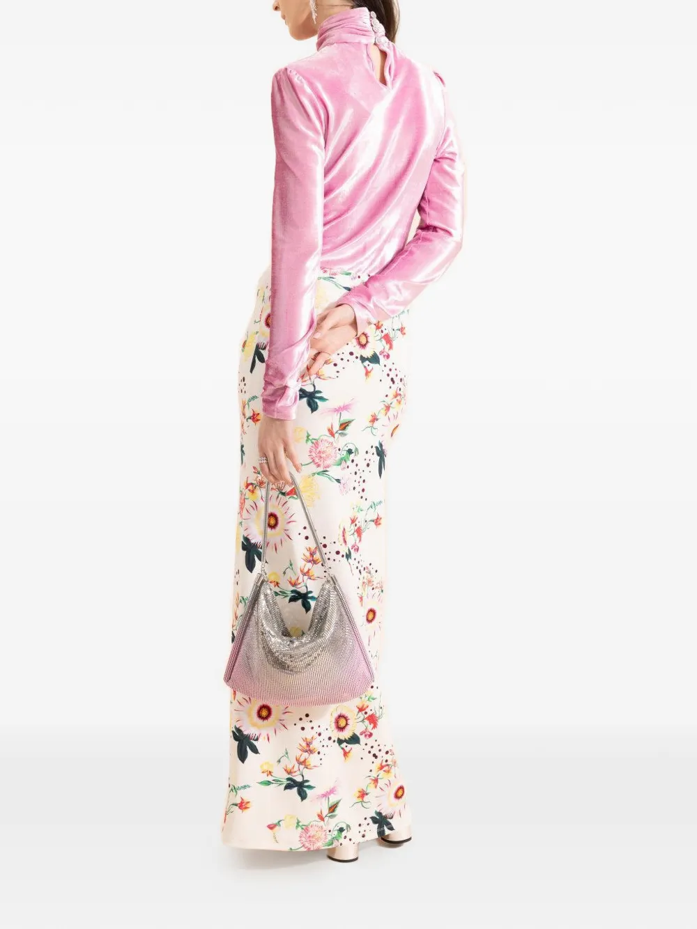 Rabanne floral maxi skirt - Beige