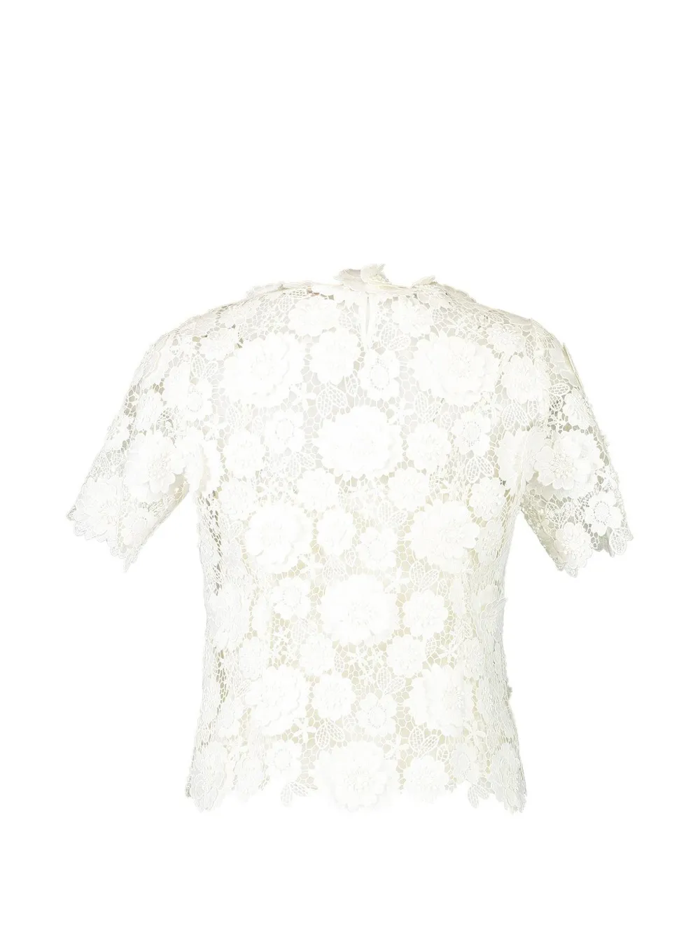 Monique Lhuillier floral short-sleeve blouse - Wit