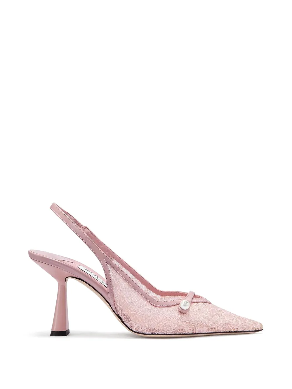 Jimmy Choo Amita slingback pumps met kant Roze