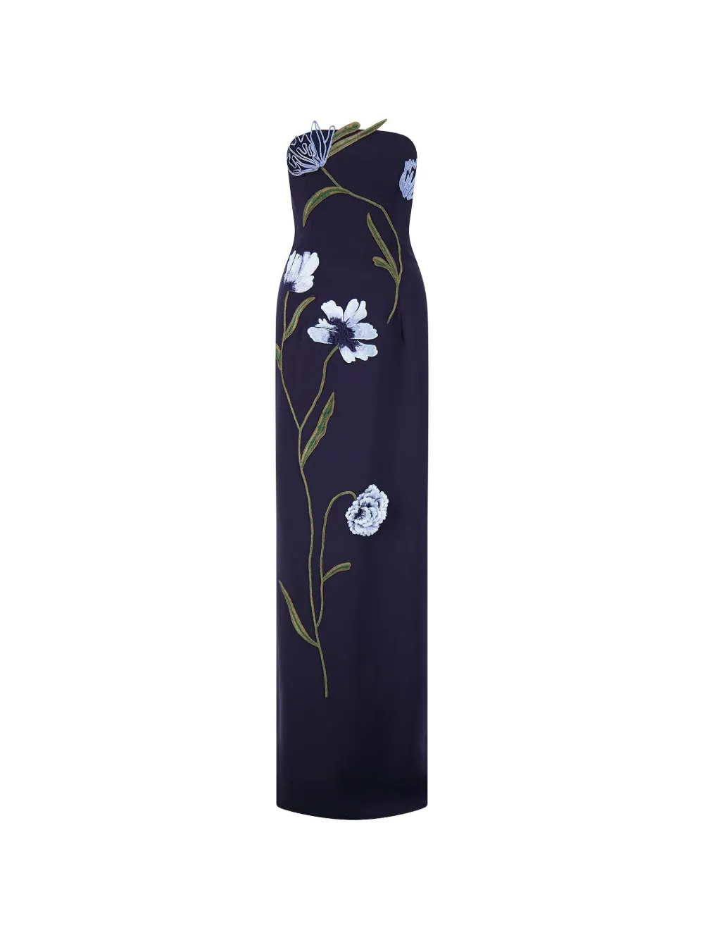 Lela Rose floral cord embroidered gown - Blauw