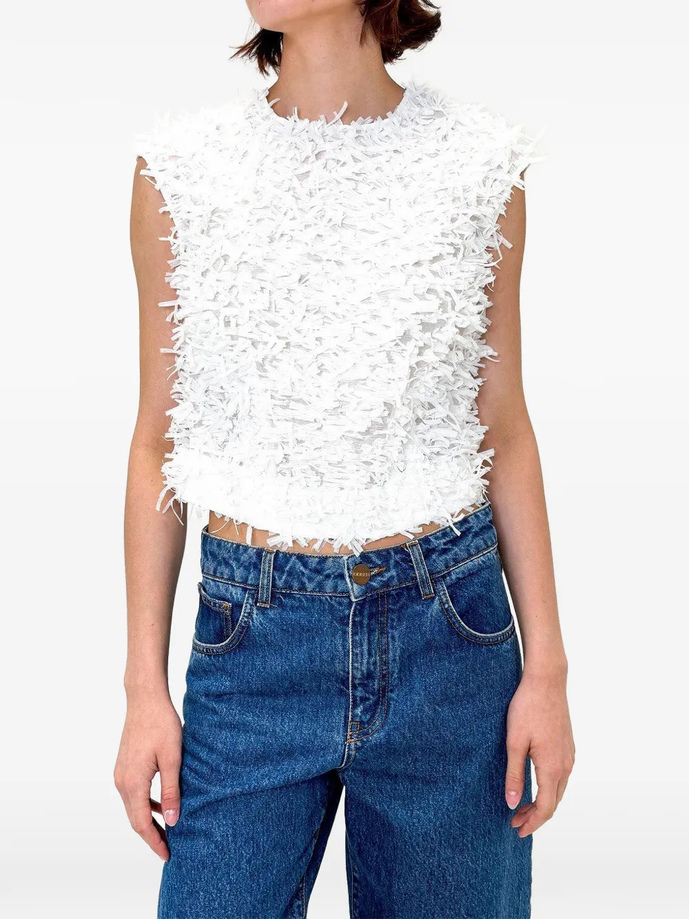 Odeeh sleeveless shirt - Bianco