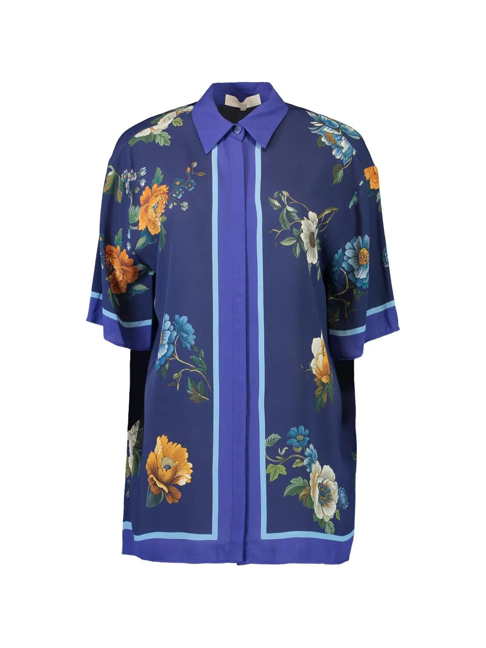 Borgo De Nor floral akari crepe top - Blu