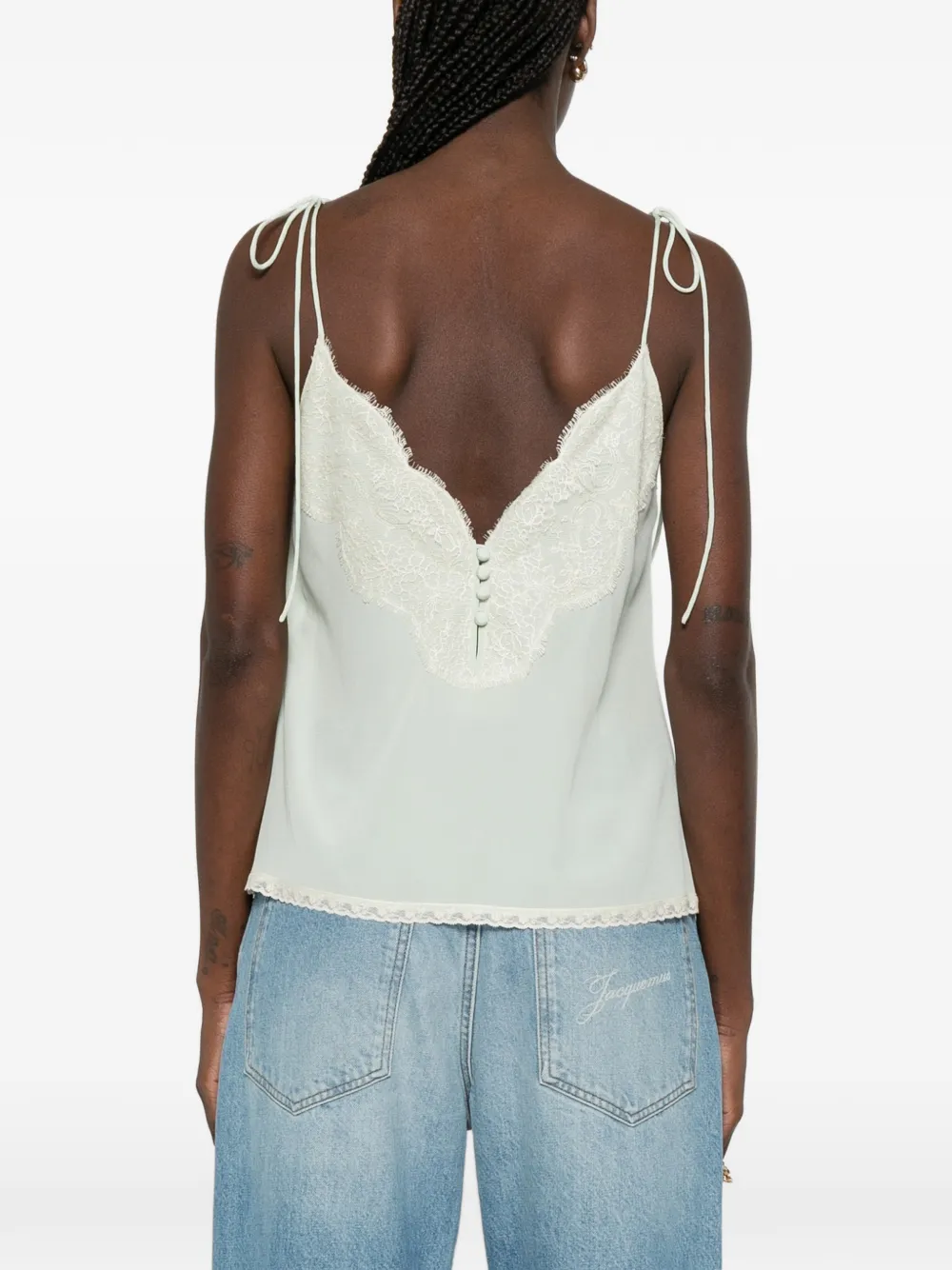 laced-trim blouse