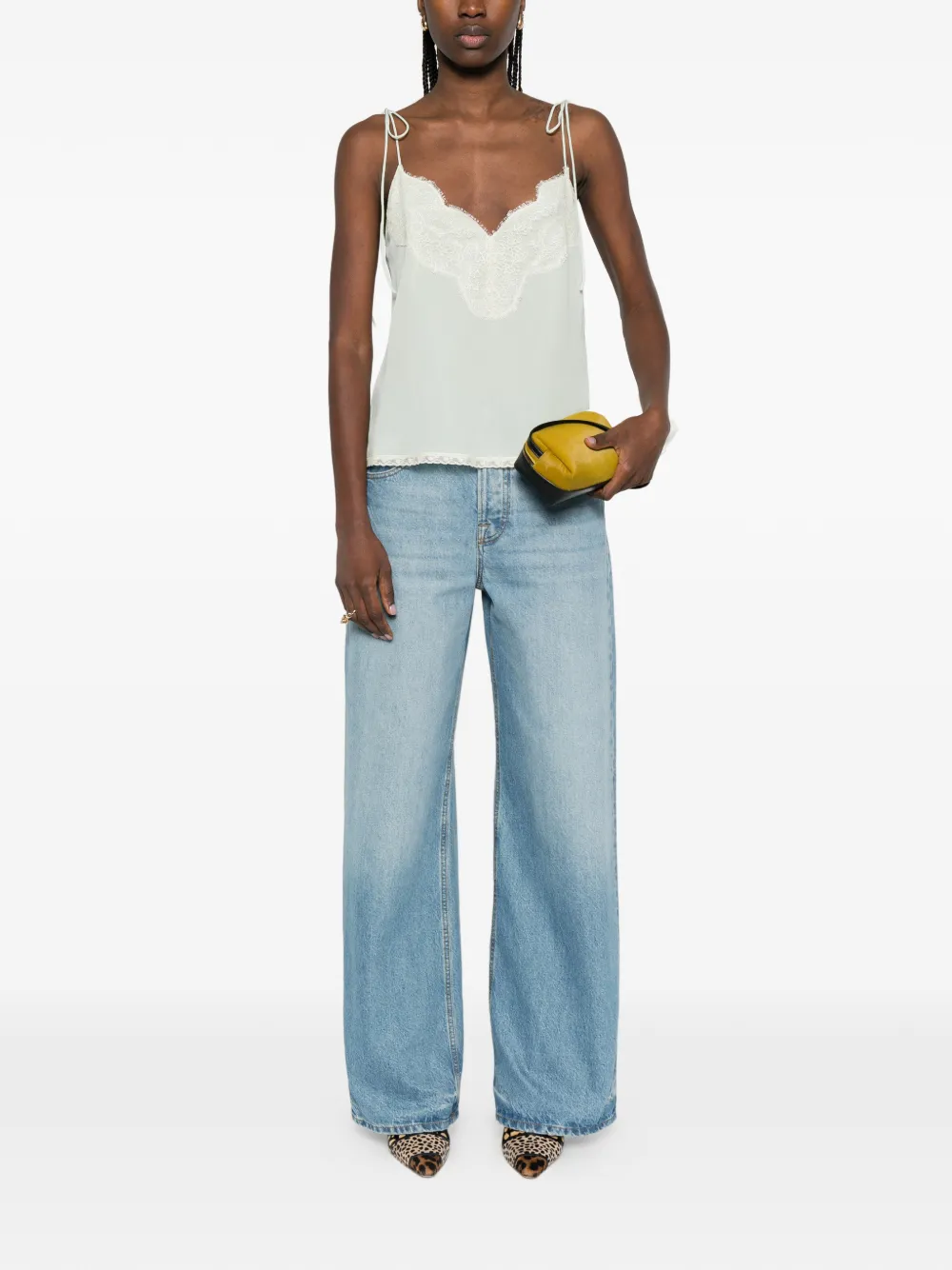 laced-trim blouse