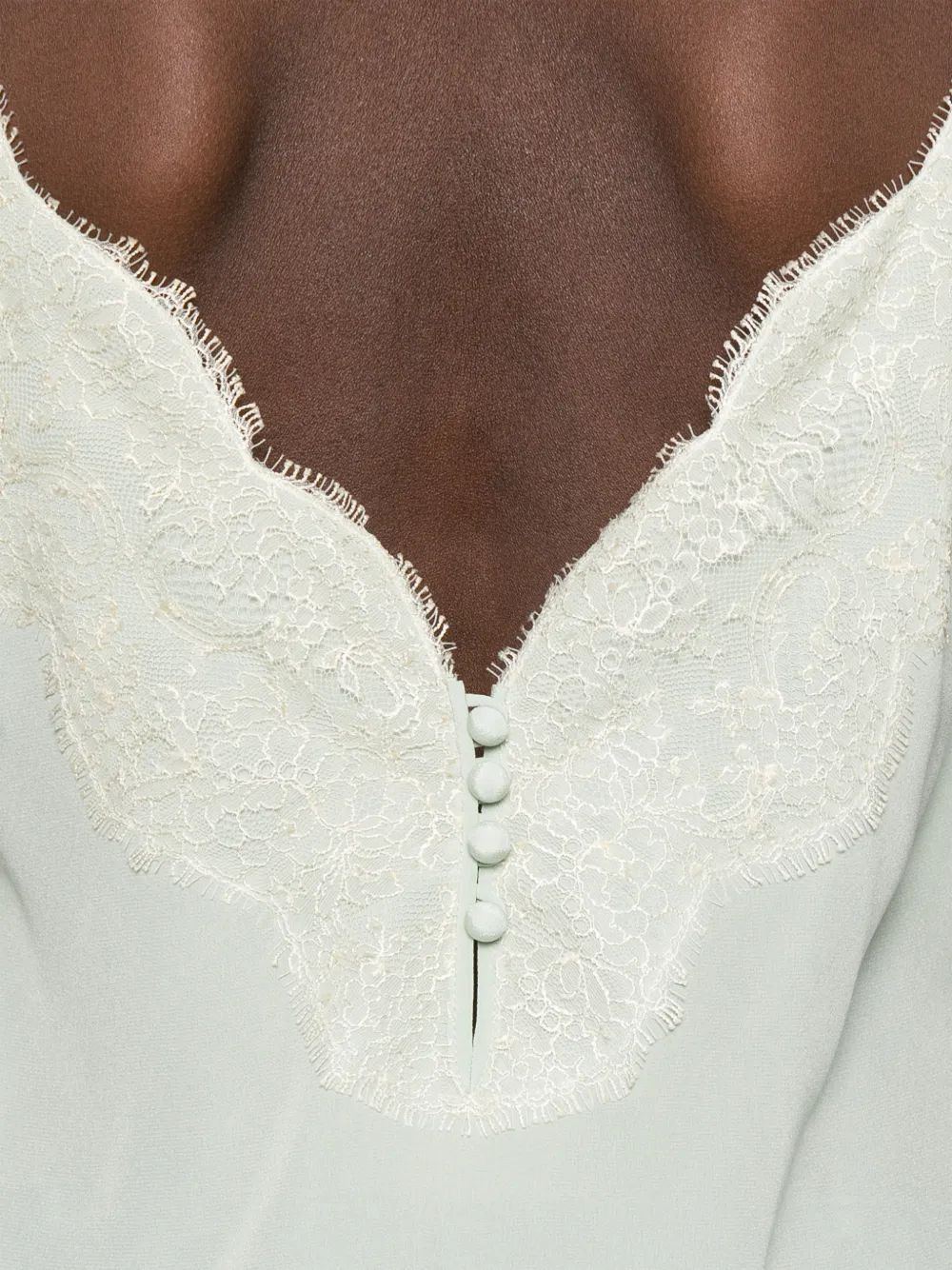 laced-trim blouse