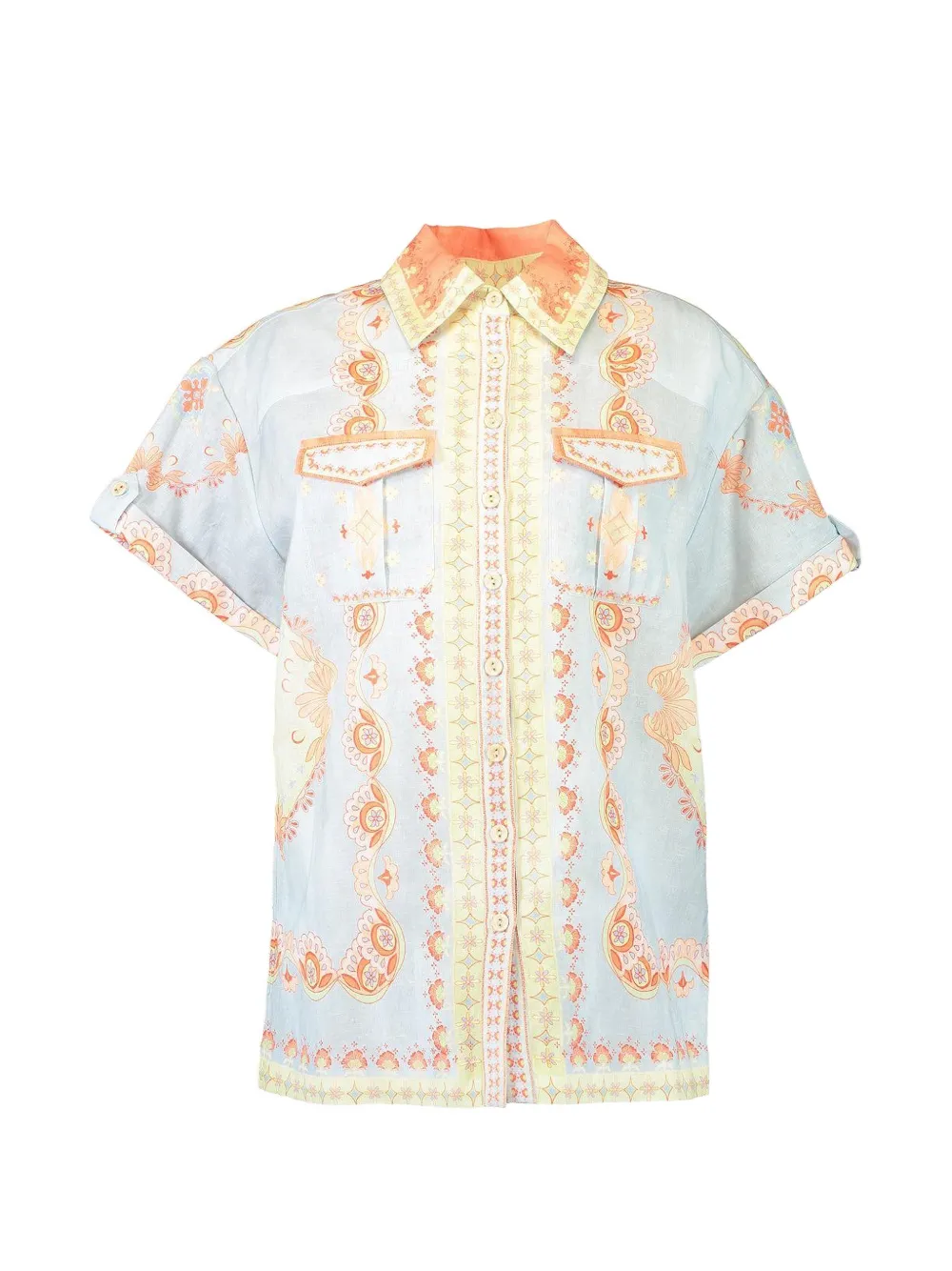 KATE FORD oversized buttoned T-shirt - Blau