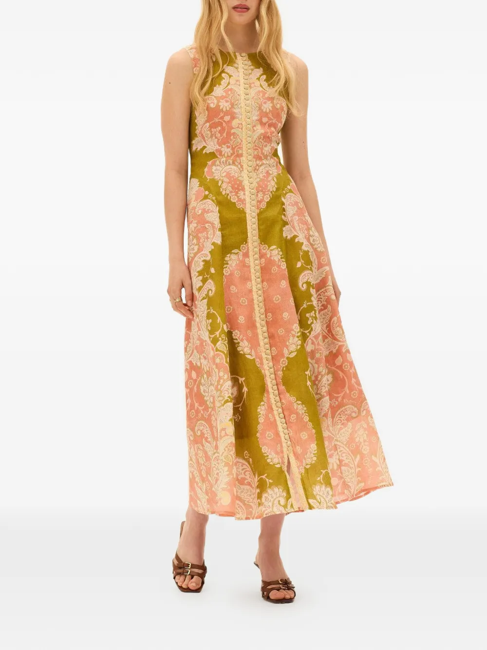 KATE FORD paneled girasole dress - Groen