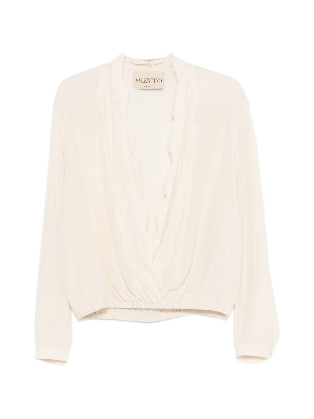 Valentino Garavani lace-neck blouse - Toni neutri