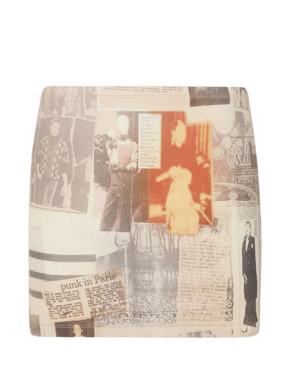 Jean Paul Gaultier newspaper-print mini skirt - Toni neutri