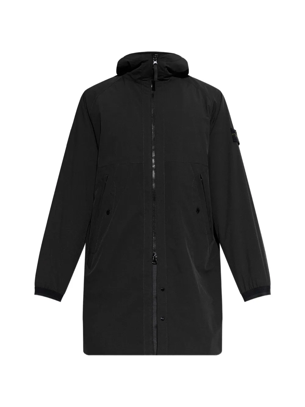Stone Island hooded zip-fastening coat - Nero