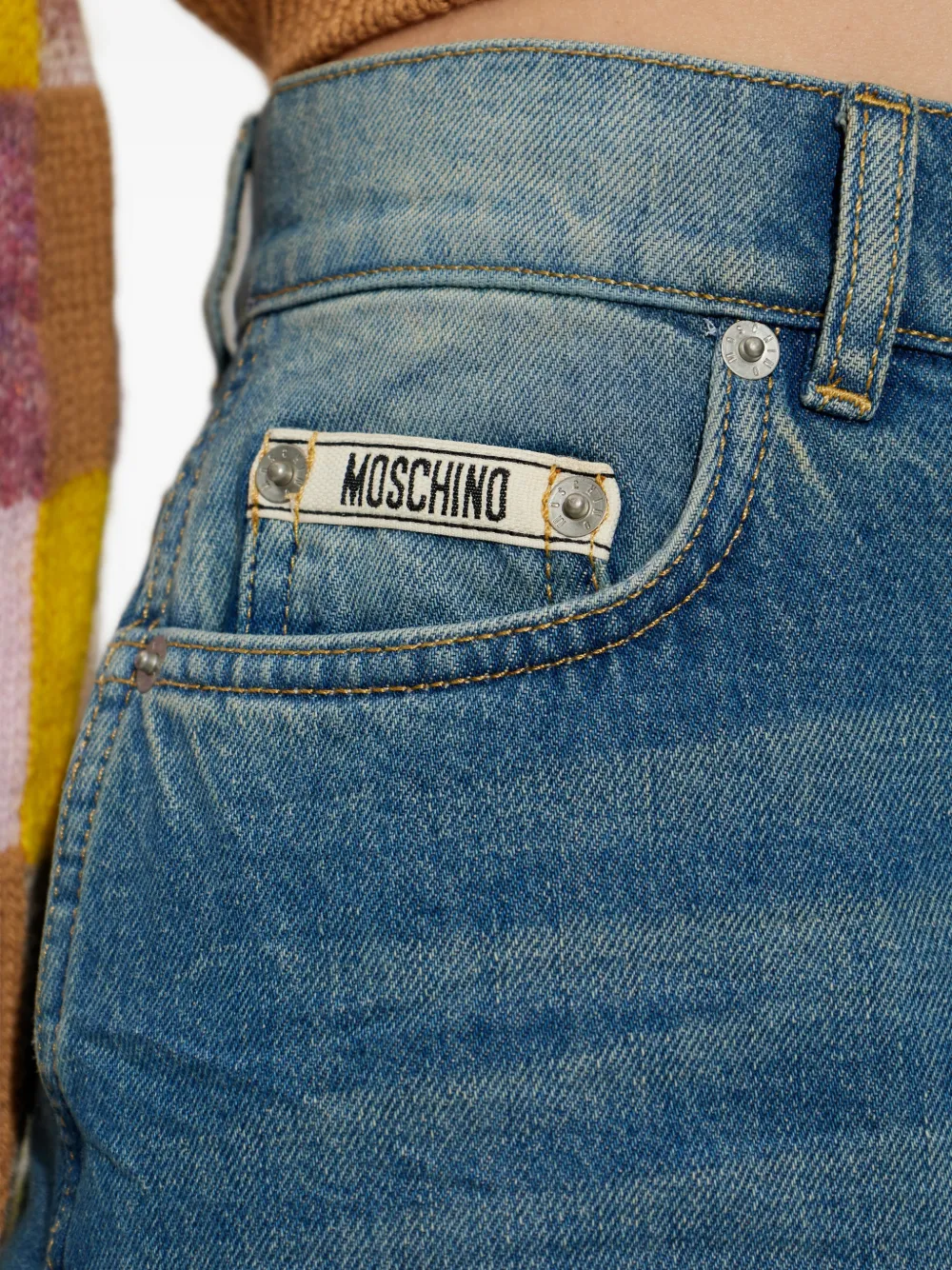 Moschino Midi-rok met logolabel Blauw