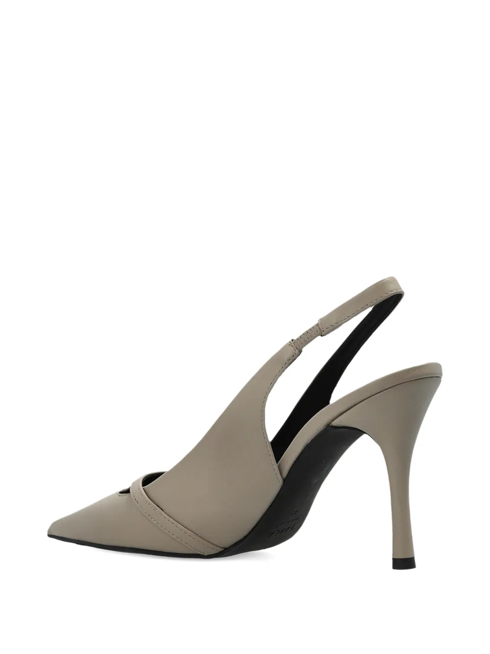 Furla pointed-toe stiletto slingback sandals Beige