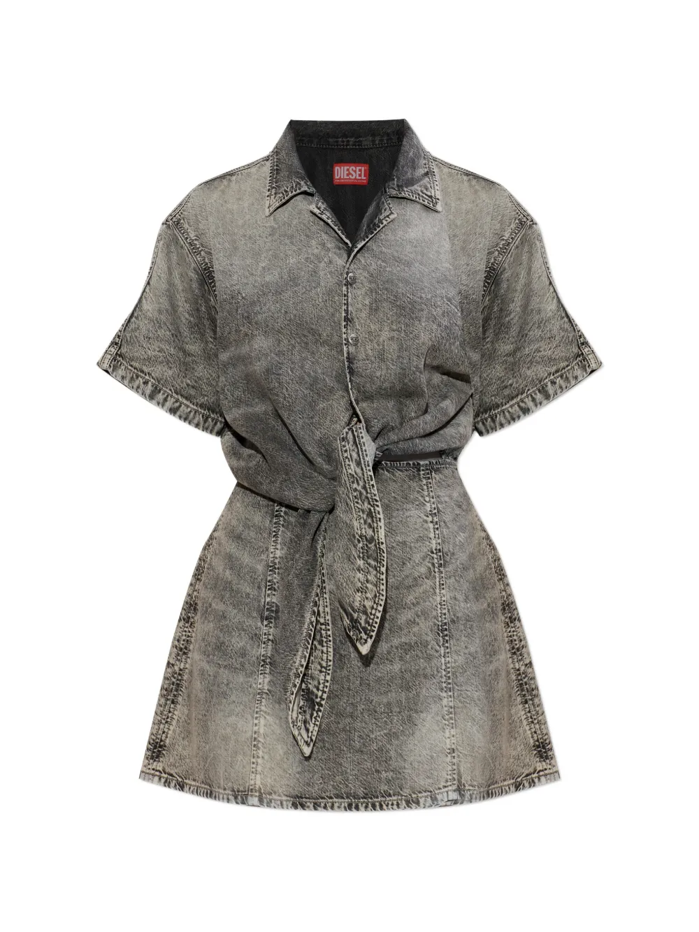 Diesel De-Staly-S tie-waist mini dress - Grigio