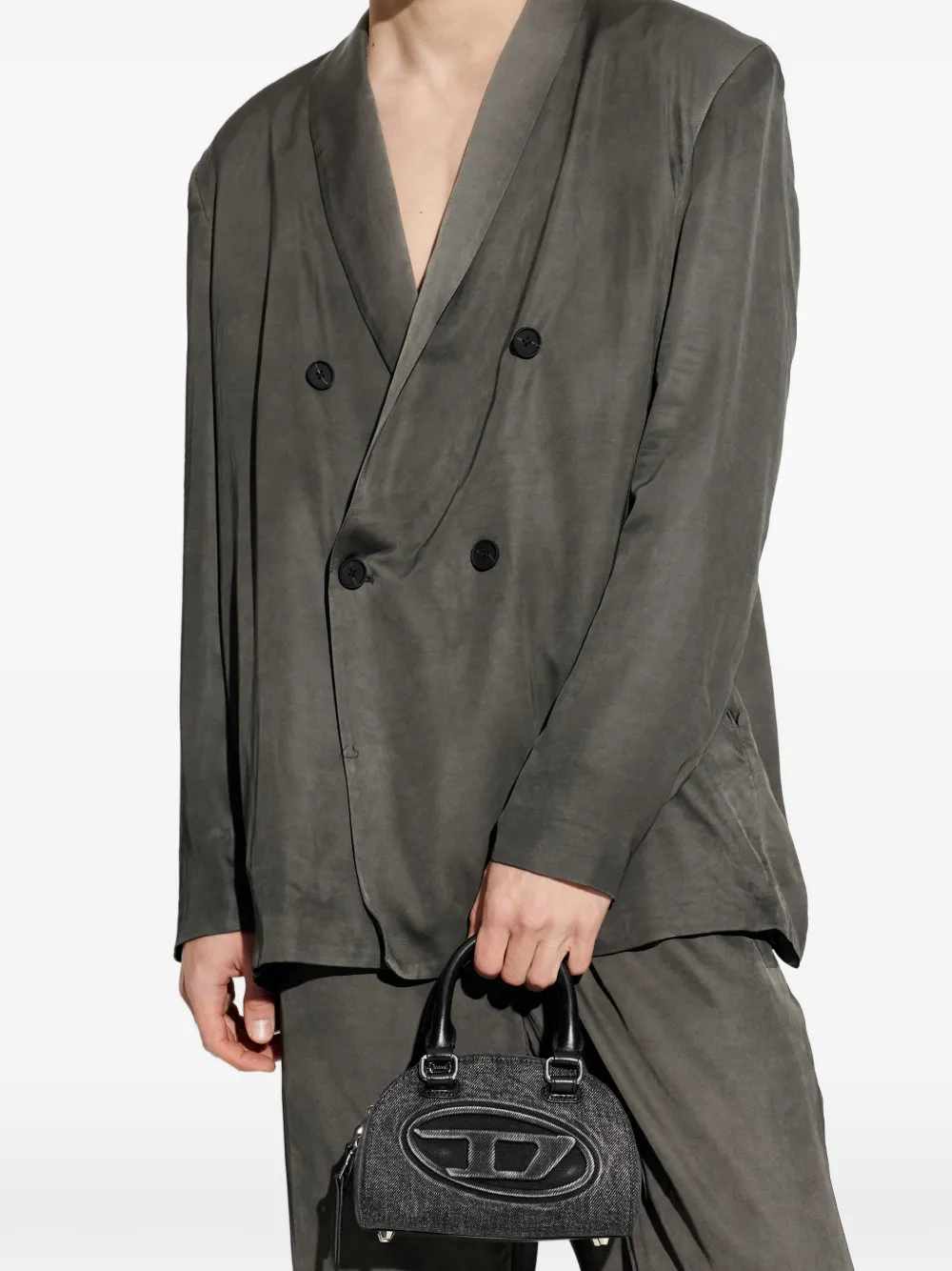 Diesel 1DR Dome 2.0 shopper met logo Grijs