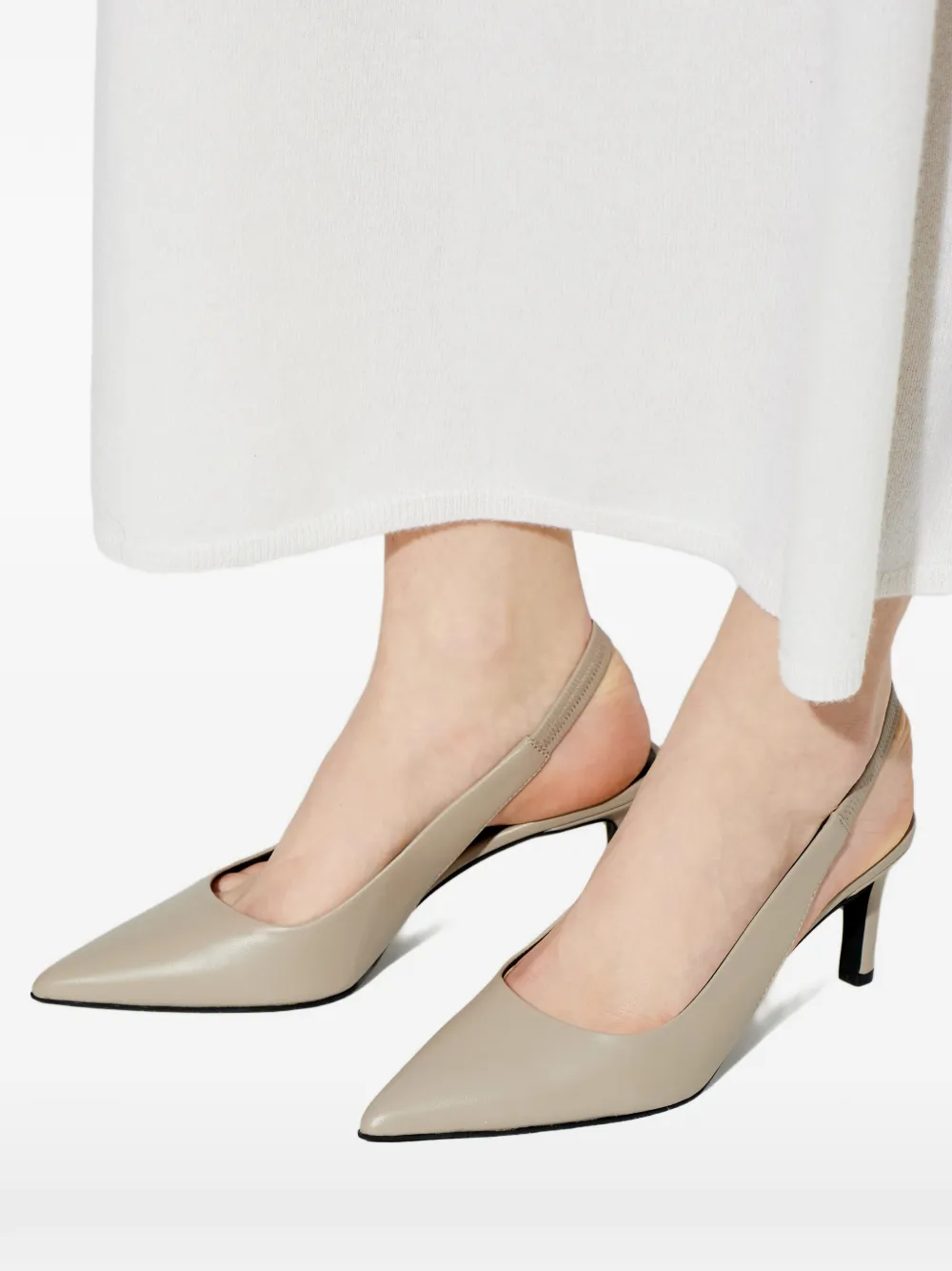 Furla point-toe slingback court sandals Beige