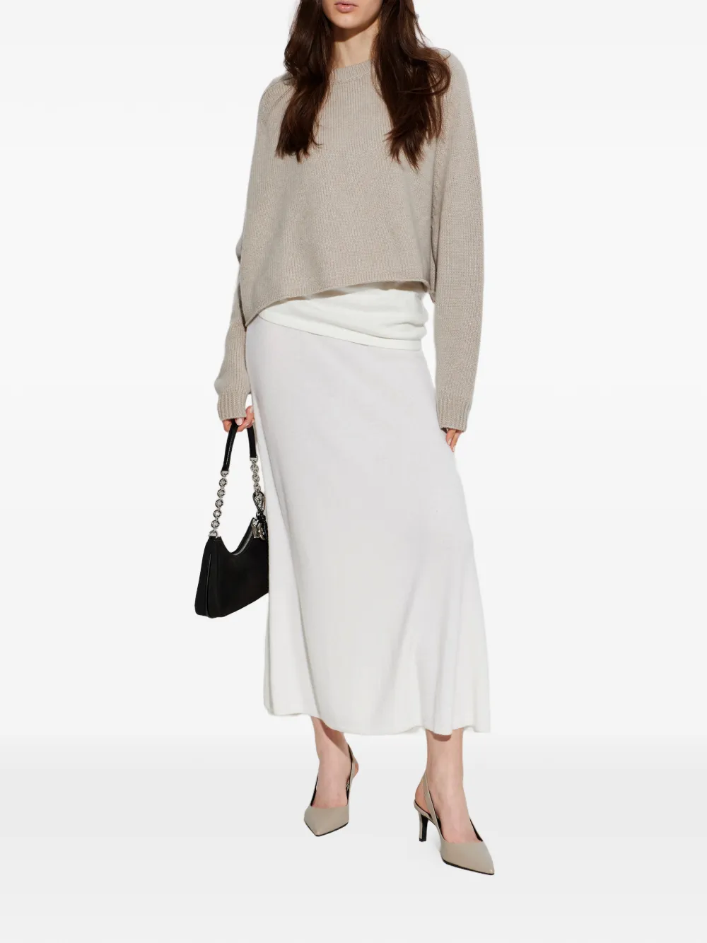 Furla point-toe slingback court sandals Beige