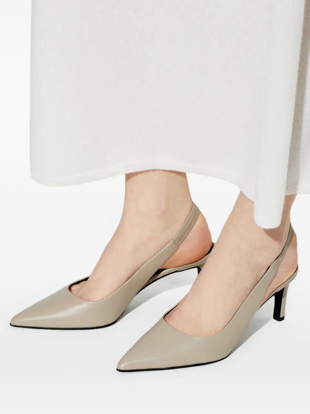 Point-Toe Slingback Court Sandals