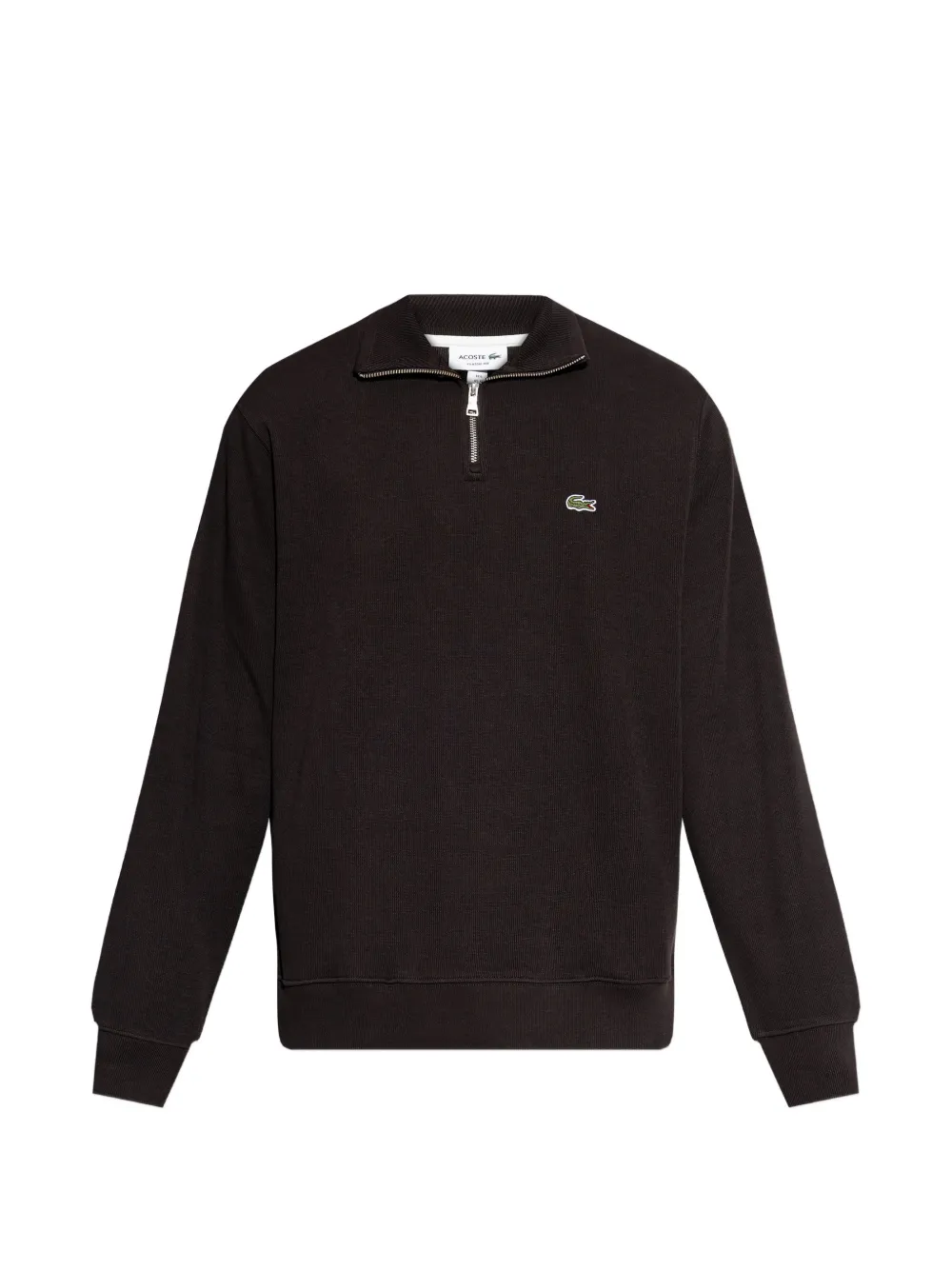 Lacoste zip-up logo-patch sweatshirt - Marrone