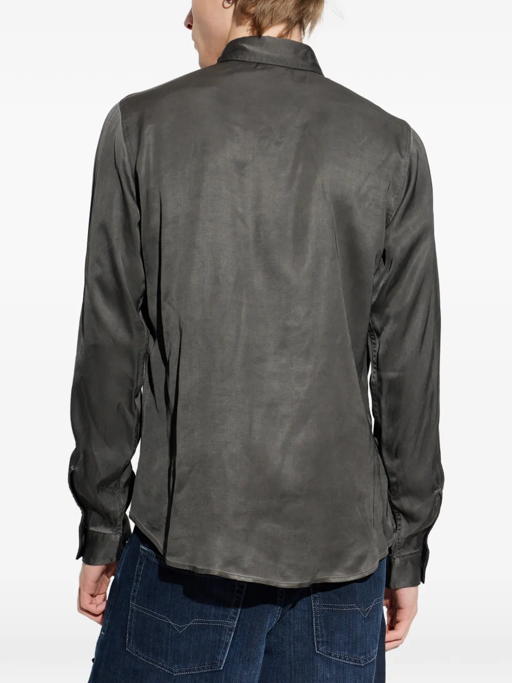 Diesel Overhemd met geborduurd logo Grijs