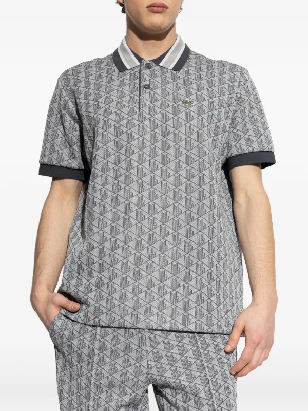 ラコステ モノグラムポロシャツ Lacoste モノグラム ポロシャツ | グレー | FARFETCH JP