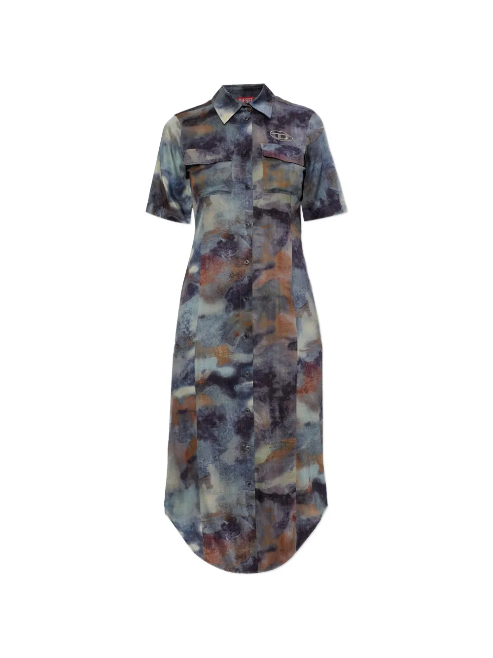 Diesel D-Ana printed midi dress - Blu