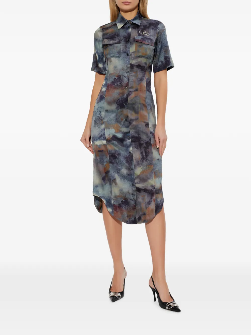 Diesel D-Ana midi-jurk met print Blauw
