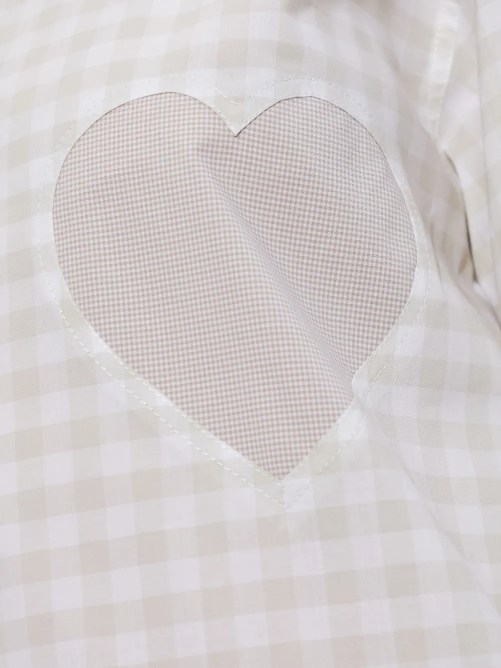 Moschino Geruite blouse met hart-patroon Beige