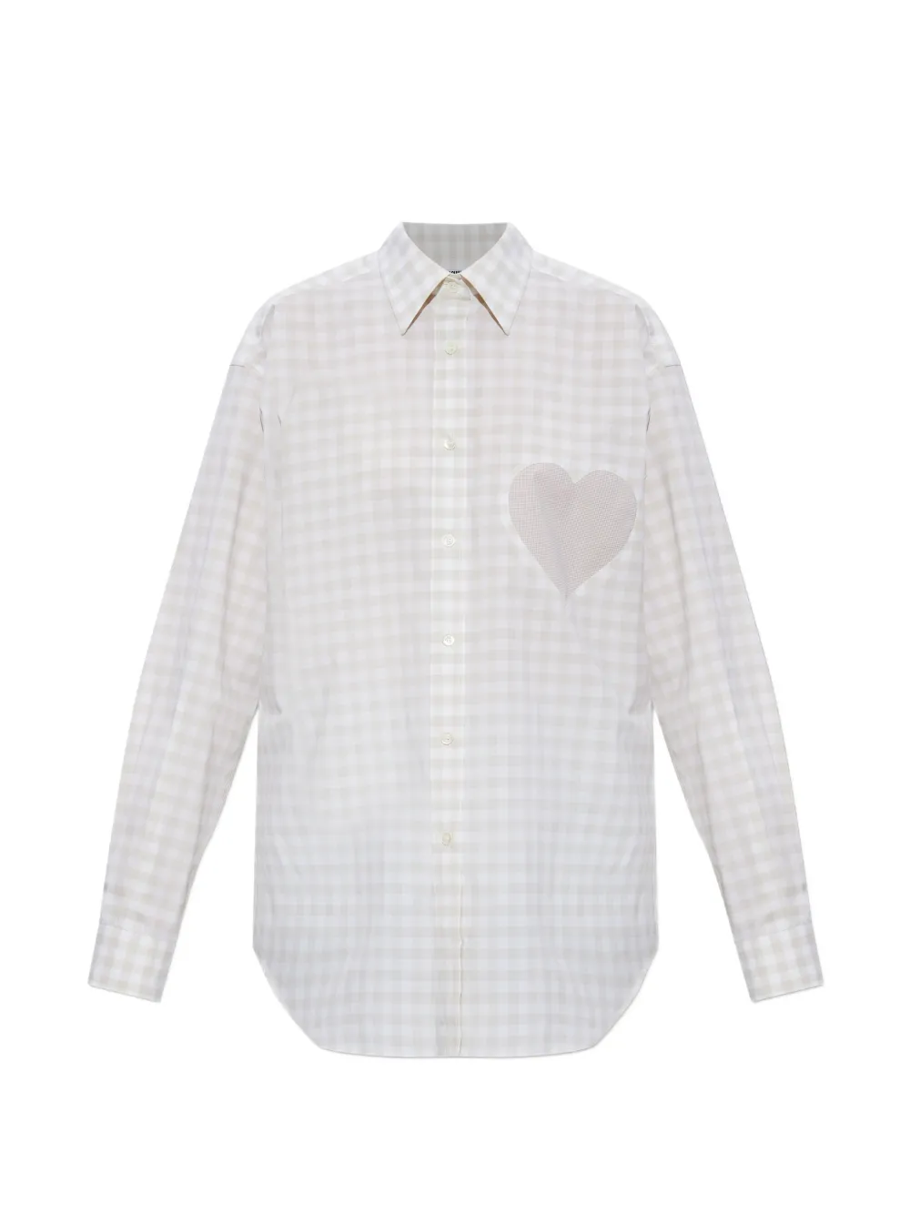 Moschino heart-motif check-pattern shirt - Toni neutri