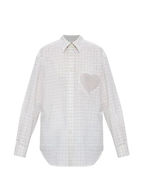 Moschino heart-motif check-pattern shirt