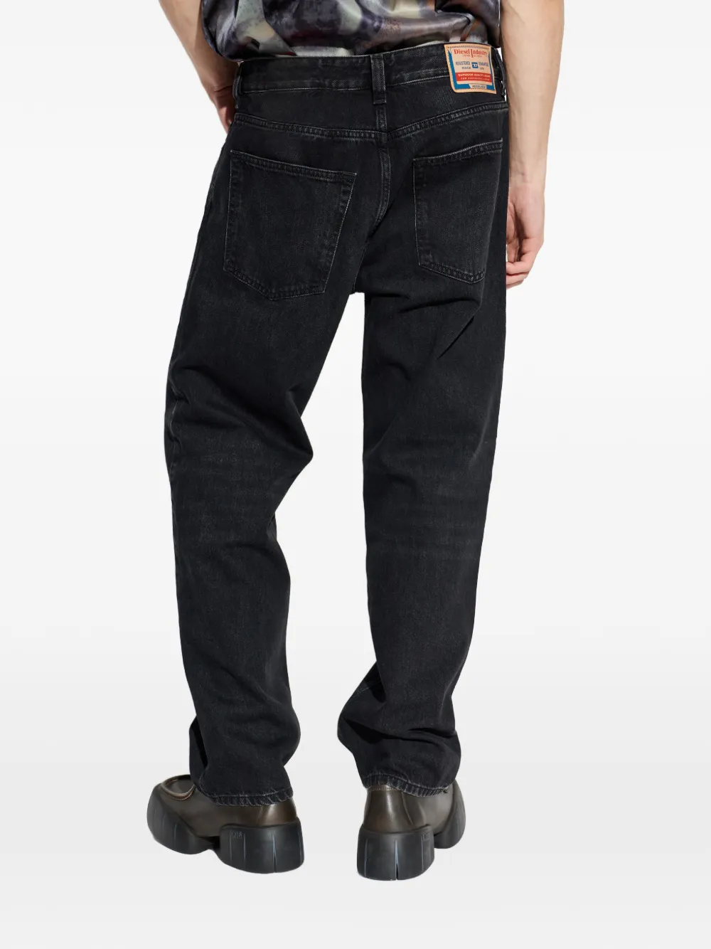 Diesel Denim jeans met D-logo Zwart
