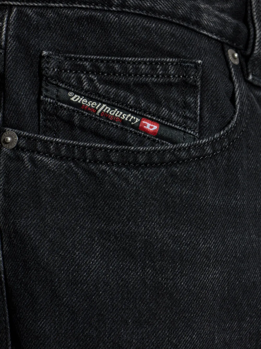 Diesel Denim jeans met D-logo Zwart