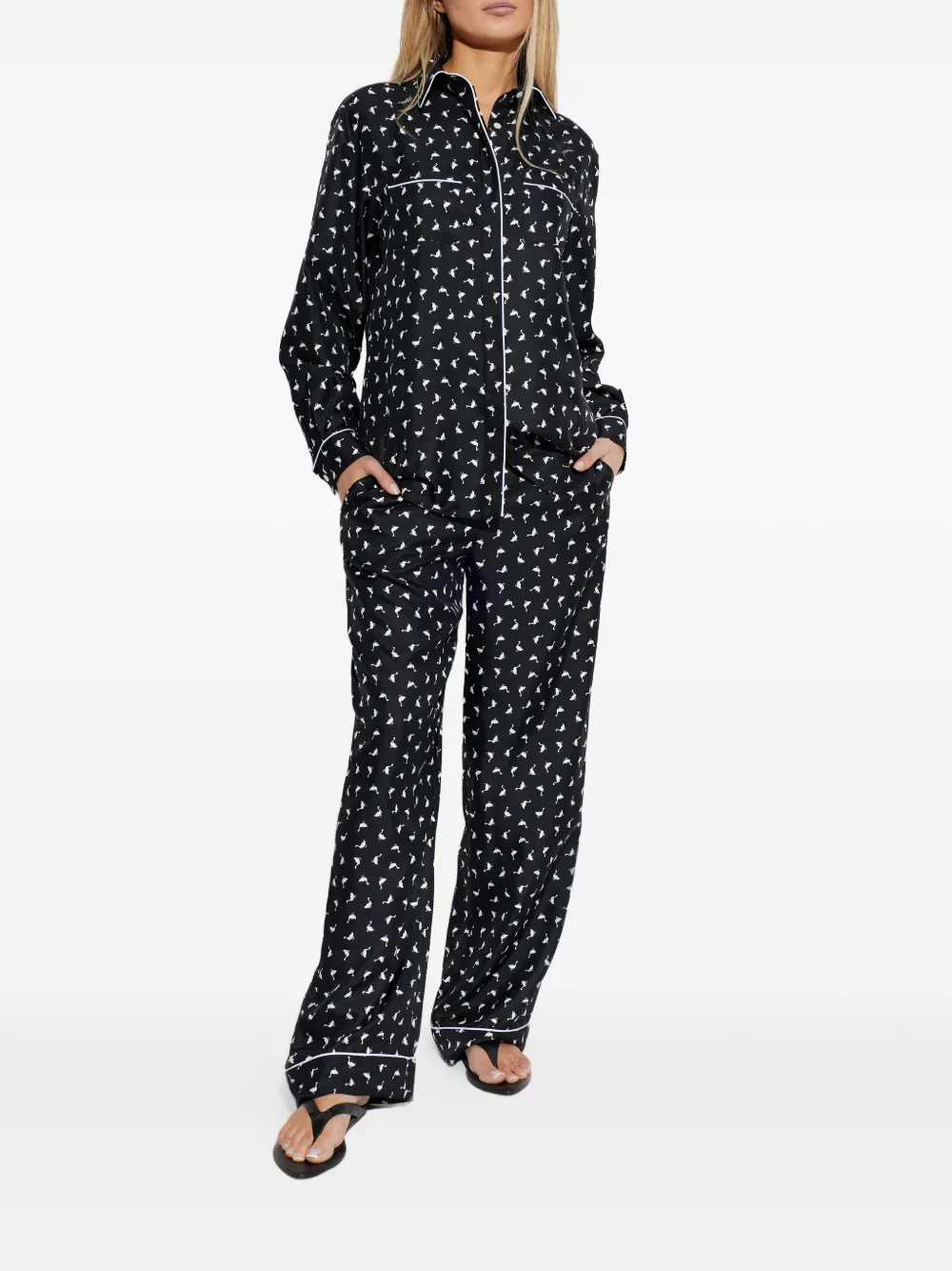 Moschino blouse met print Zwart