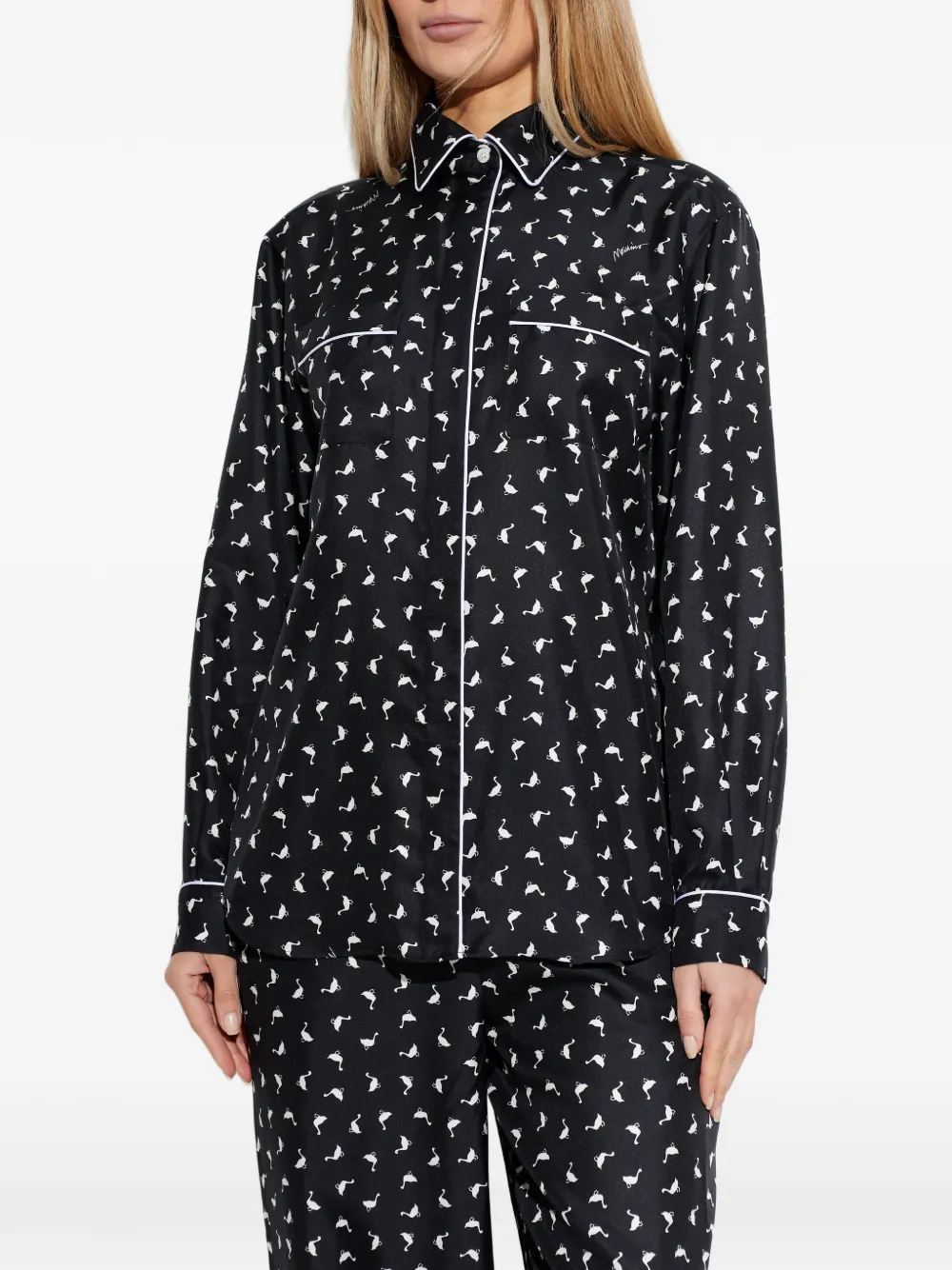 Moschino blouse met print Zwart