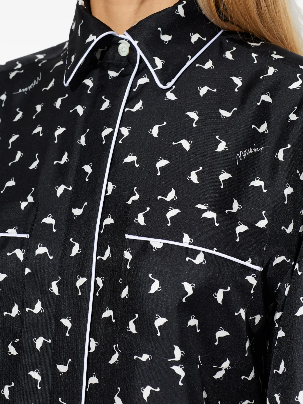 Moschino blouse met print Zwart